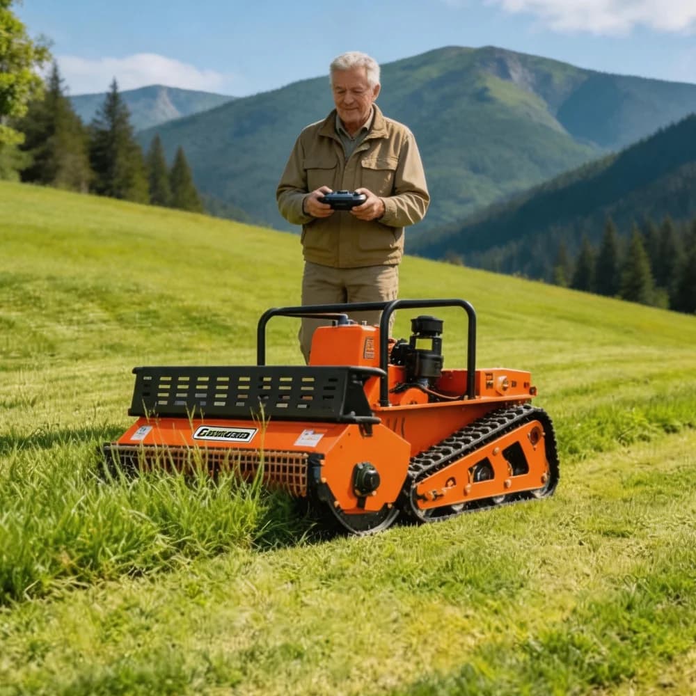 Remote Control Tracked Lawn Mower 1000mm Cutting Width Multi-use Trimmer Zero Turn CE Certified Customization for Yard Prune