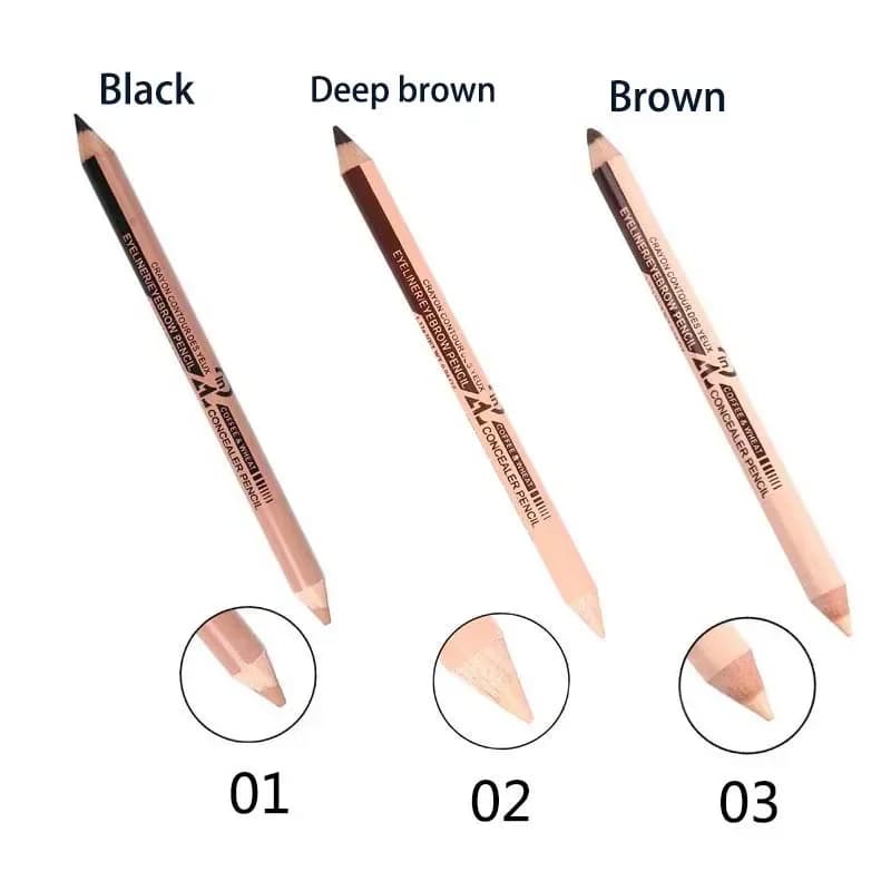 1 pcs double head black eyebrow pen anti-oil waterproof durable double use pen