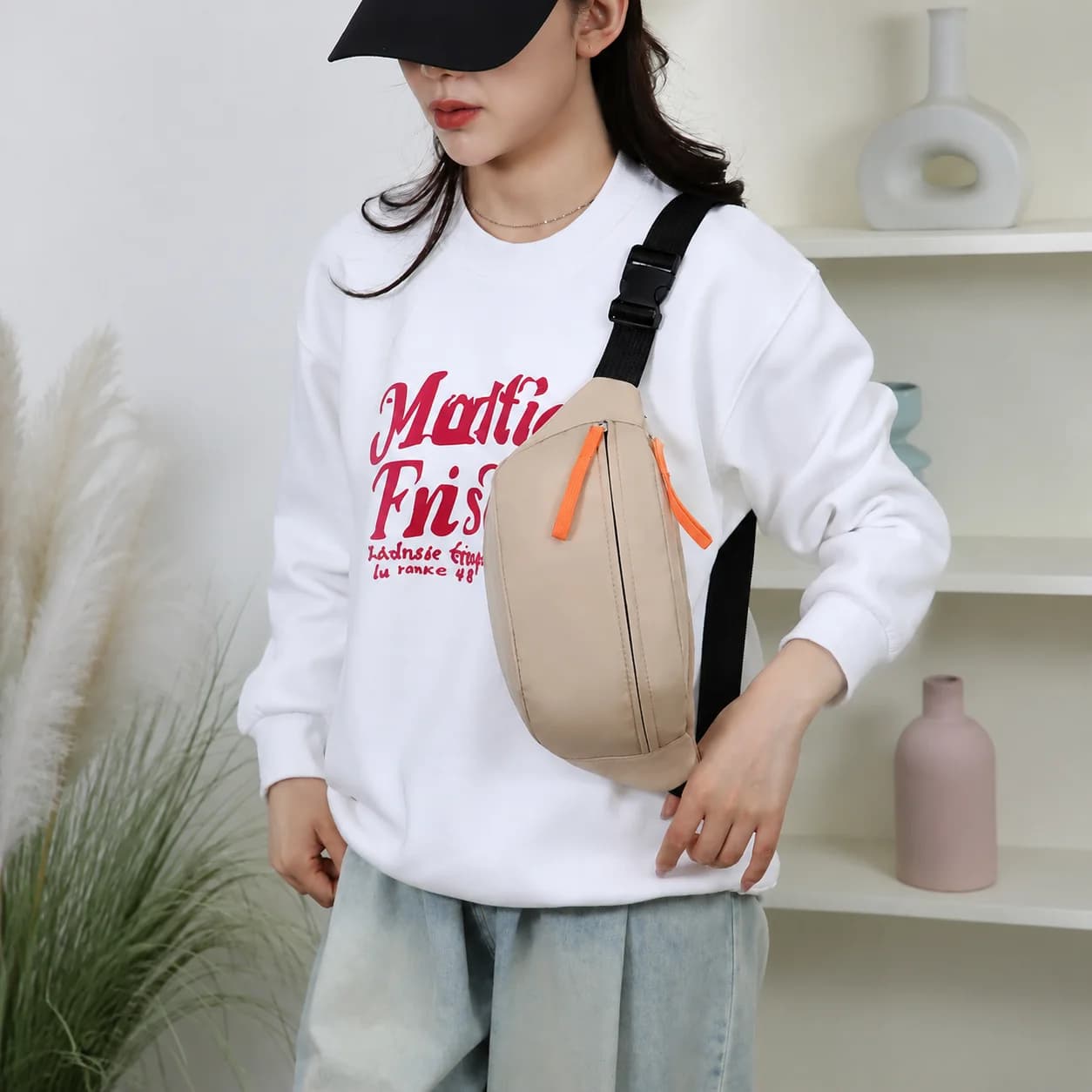 Outdoor Sports Waist Pouch Women Fanny Bag Multi Pocket Large Capacity Nylon Running Bag Waist Belt One-shoulder Crossbody Bag