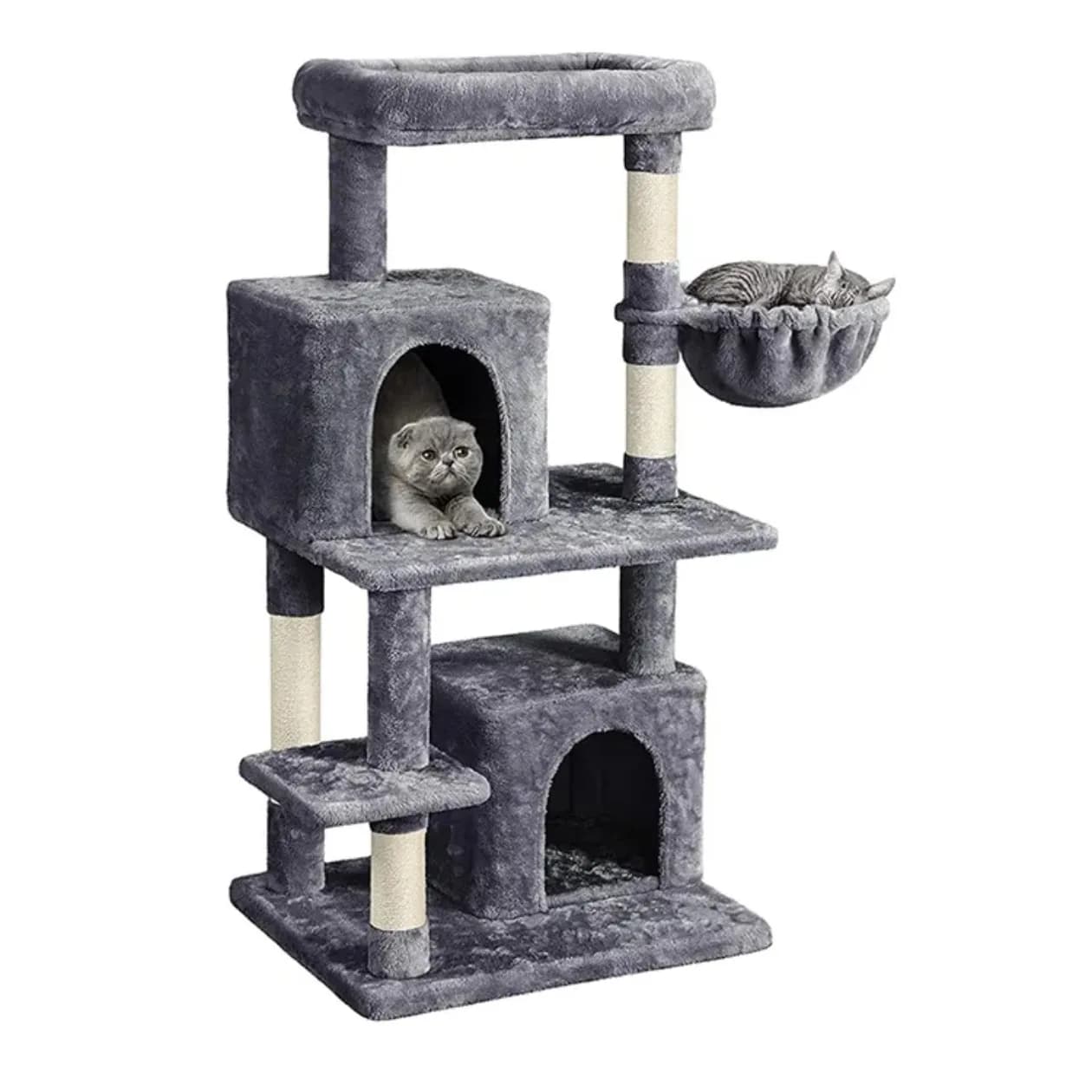 Cat Tree with Condo, Large Cat Tower, Scratching Post, Climbing Frame, 1-Piece Design, Pet Supplies, Interactive Toy for Cats