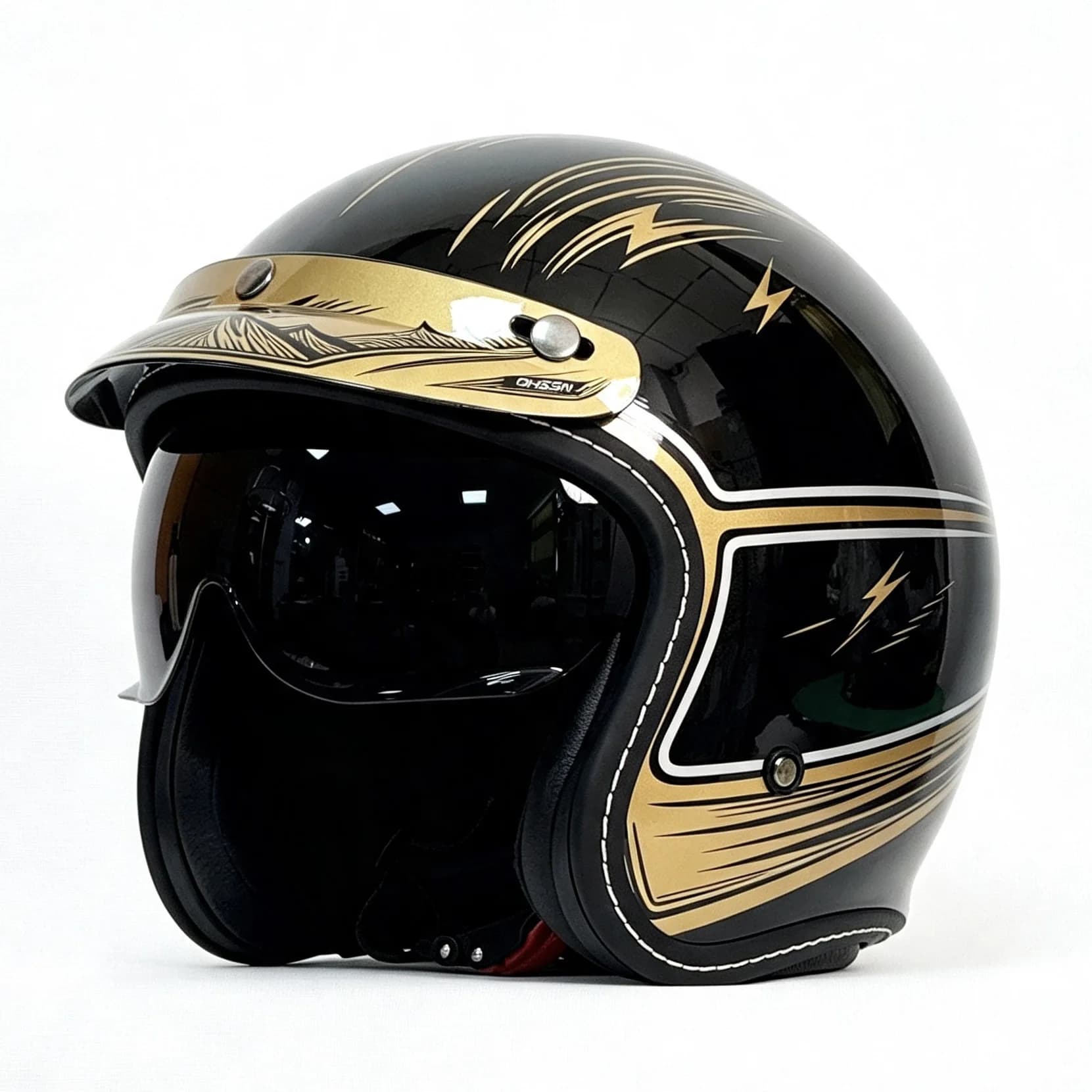 Premium Lightweight Retro 3/4 Motorcycle/E-Bike Helmet All-Season Safety Helmet for Men & Women Daily Commute/Cruising