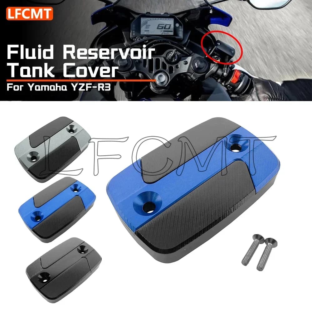 Moto Cilindro Freno Anteriore Serbatoio Fluido Coperchio del Serbatoio Pompa Freno Tappo Tazza Olio Misura per Yamaha YZF-R3 YZFR3 YZF R3 2015-2023