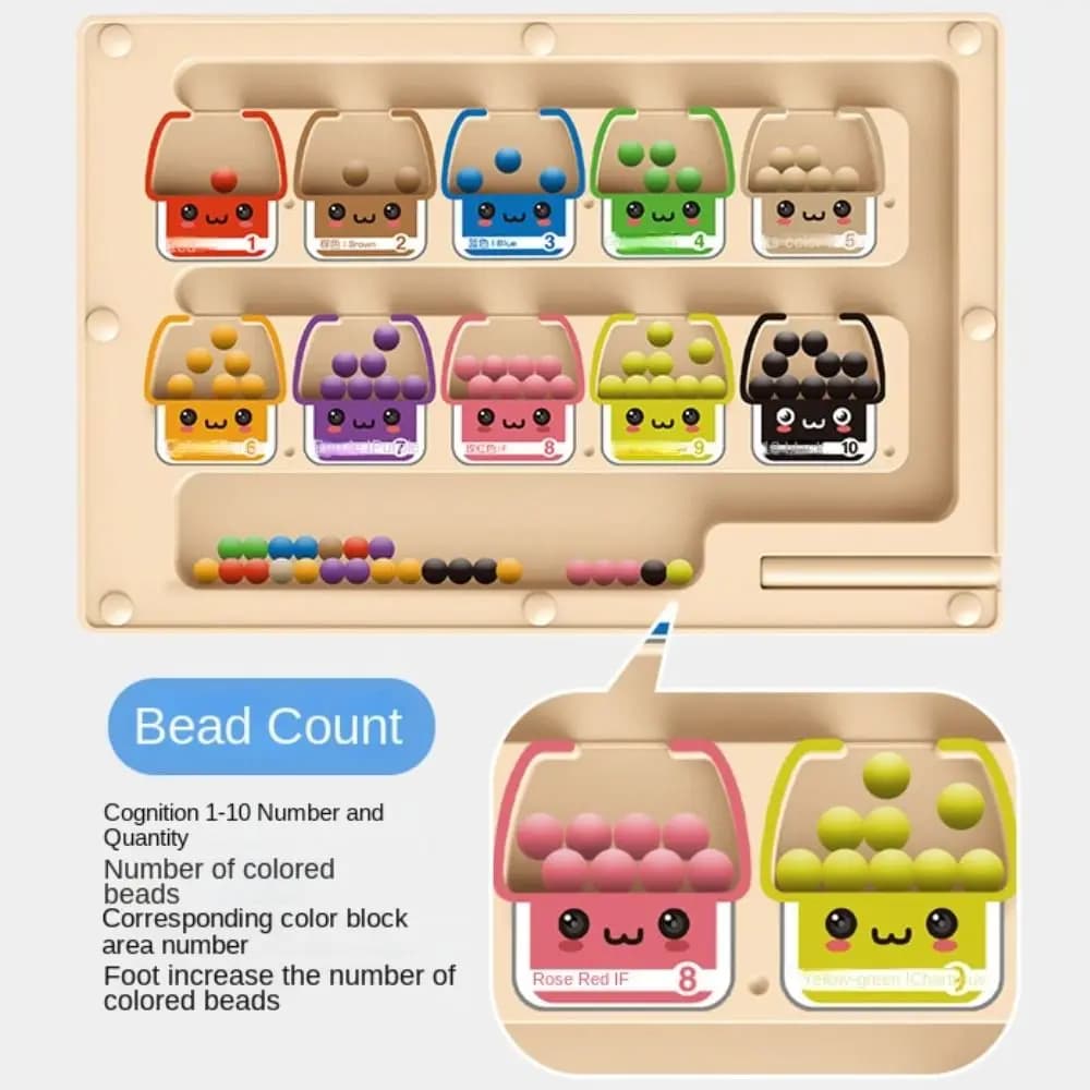 Gioco di Posizionamento in Legno 2 in 1 Montessori per Allenamento della Concentrazione, Divertenti Giochi Magnetici di Classificazione dei Colori