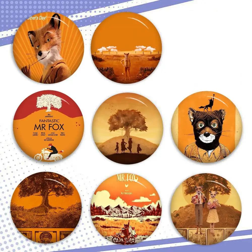 Fantastiche spille a tema Mr. Fox, stile anime e cartone animato, distintivi carini per giacche e jeans, accessori regalo