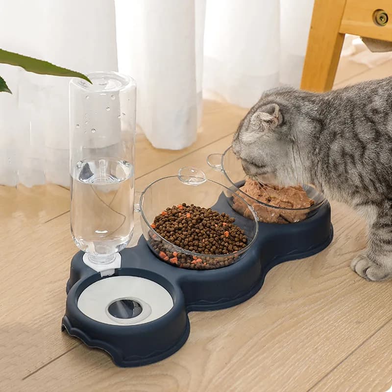 Ciotola per animali domestici Ciotola per gatti Ciotola per cani Ciotola per bere automatica Ciotola per cibo per gatti Doppia ciotola antiscivolo Forniture per animali domestici facili da pulire Forniture per gatti