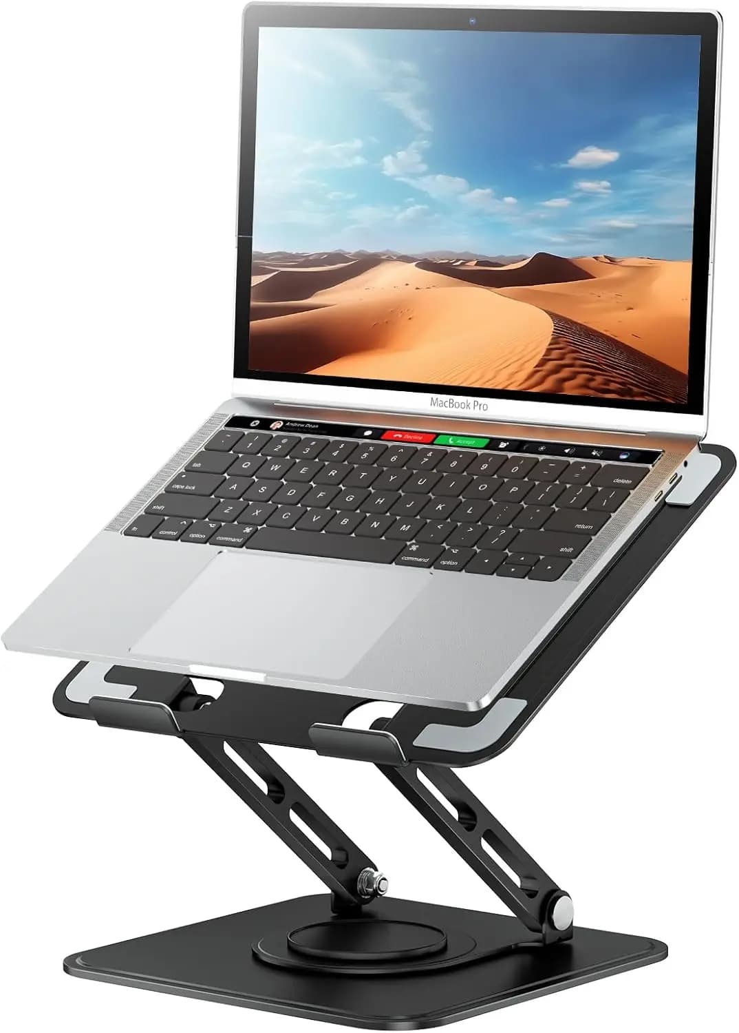 Supporto regolabile per laptop con rotazione a 360° ° Base Girevole, Supporto Ergonomico per Tutti i Laptop da 10-16 Pollici - Nero