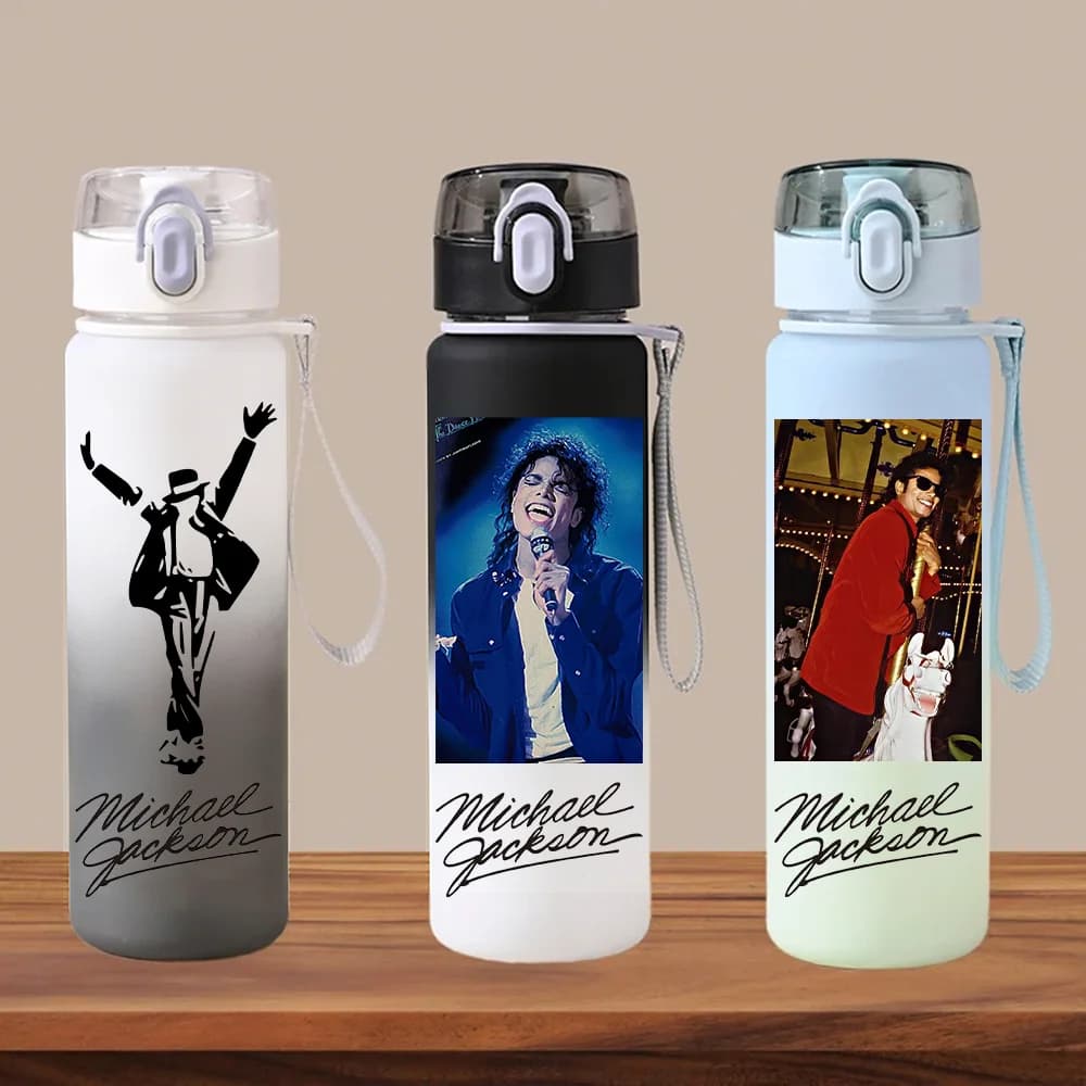 560ml Michael Joseph Jackson Gradient Color Water Cup Water Bottle Sports Students Portable Plastic Drinking Large Capacity Cup