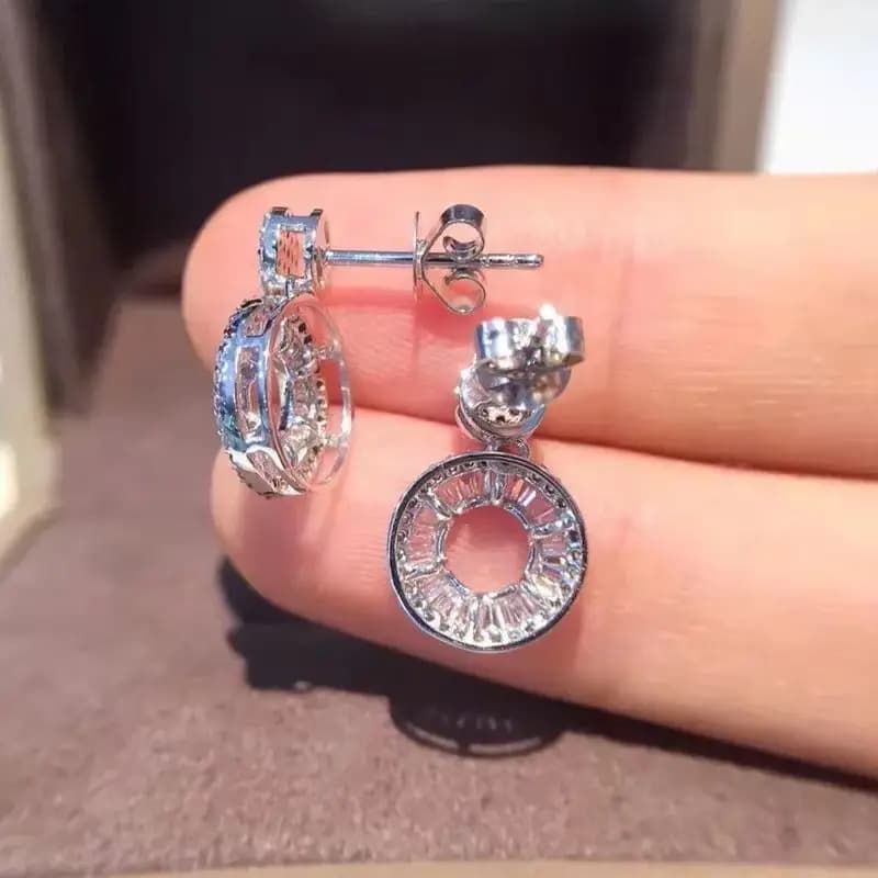 Orecchini pendenti con zirconi cubici per donna, gioielli brillanti, accessori moda, festa di nozze, design moderno, nuovo