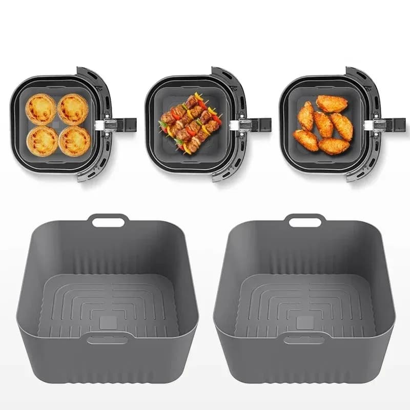 Stampo in Silicone per Friggitrice ad Aria, Riutilizzabile, Compatibile con Airfryer, Accessori da Cucina, per Pizza e Pollo Fritto