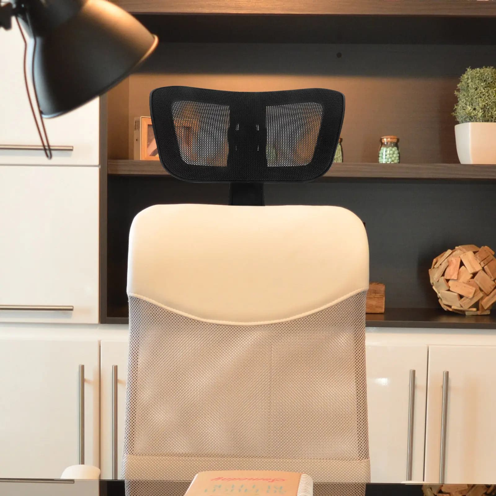 Poggiatesta per Sedia da Ufficio Regolabile in Altezza e Rotazione a 360 Gradi, Materiale Flessibile Premium per Alleviare il Dolore al Collo, Ergonomico