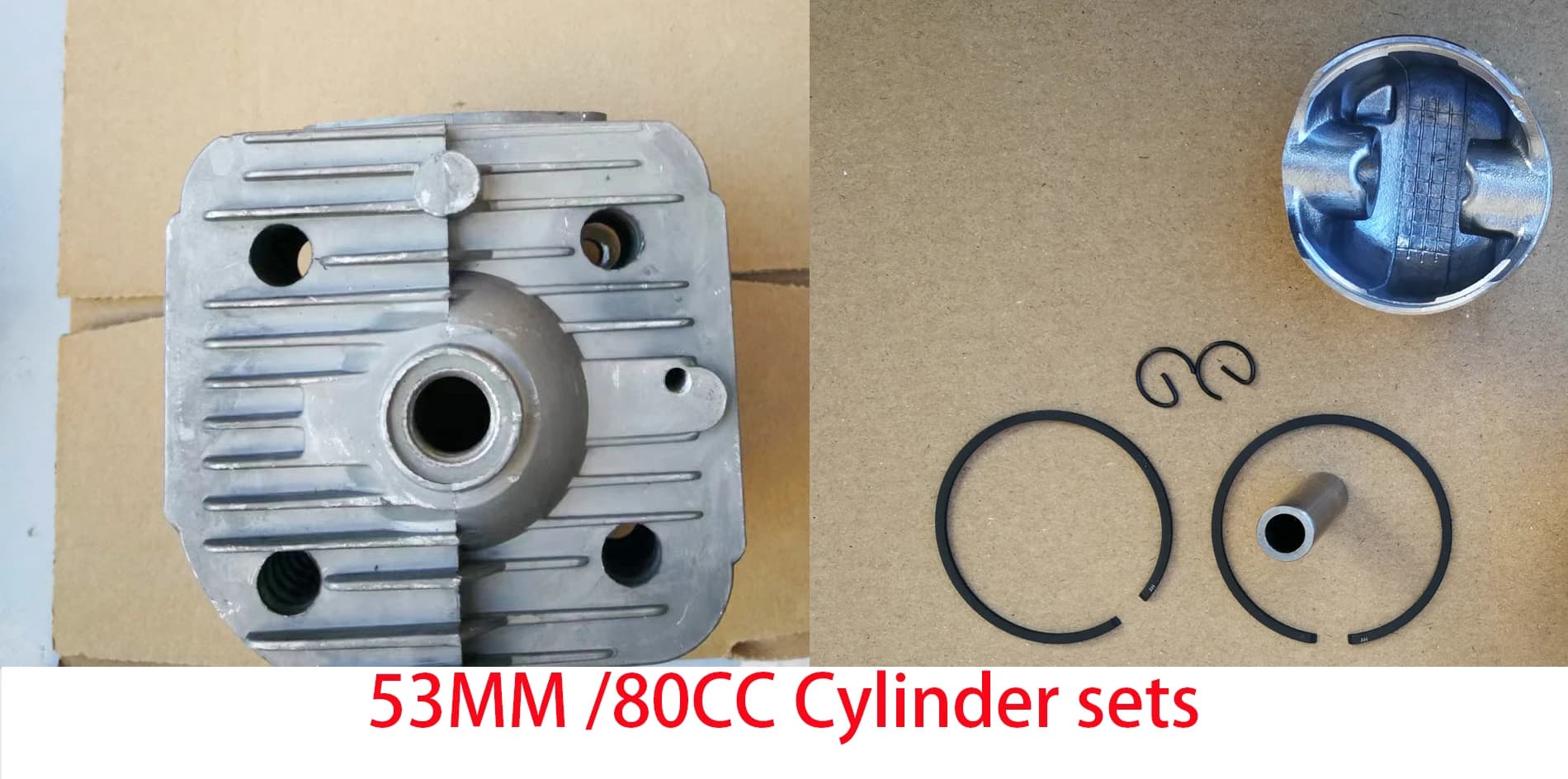 53mm Cylinder Piston Ring Spare Part 1E53F for 80CC Engine Motor Compatible with Brush Cutter Scooter EVO Earth Ground Drill Out