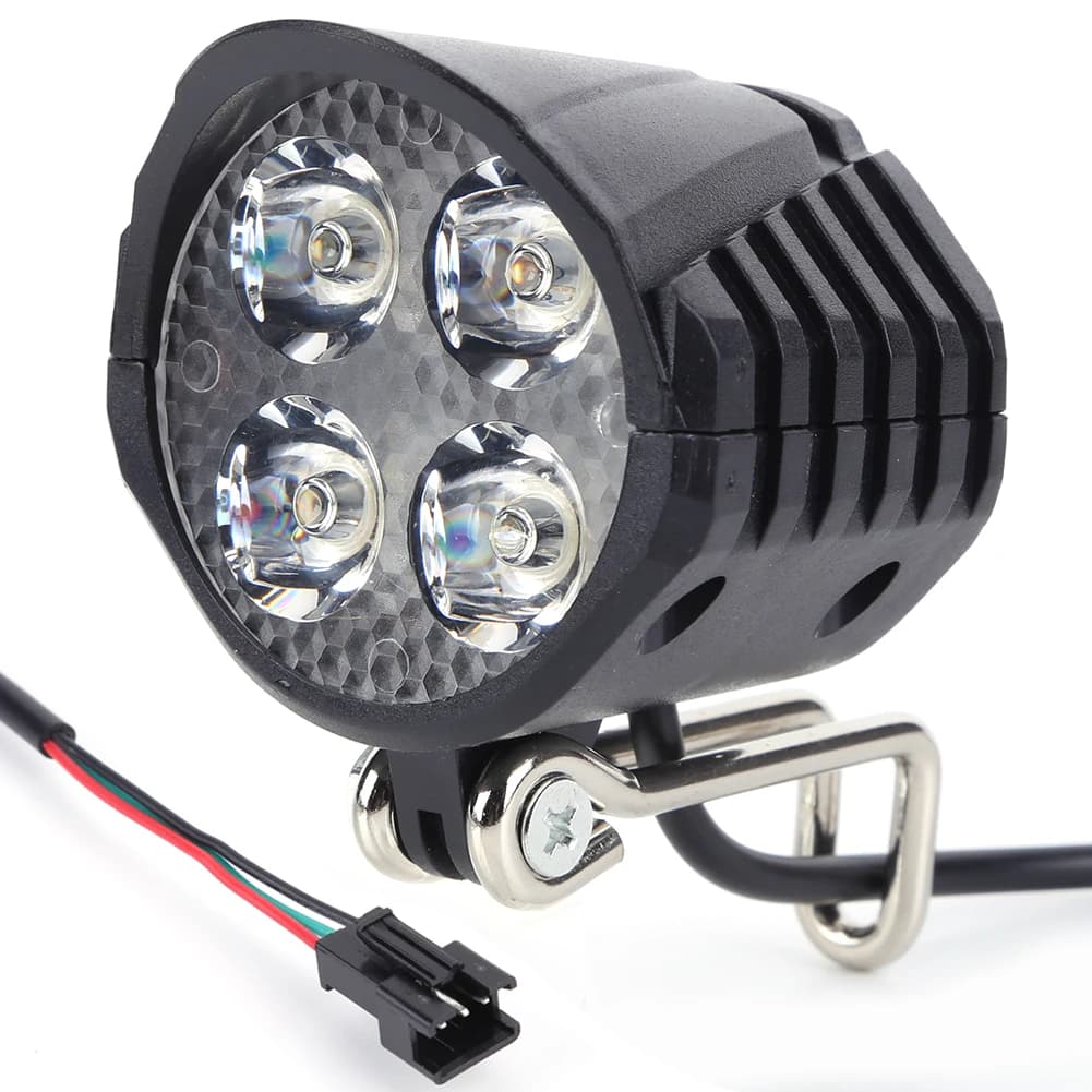 Luce anteriore a LED per scooter elettrico da 48 V, faro ad alta luminosità con clacson, risparmio energetico, facile installazione, accessori per il ciclismo