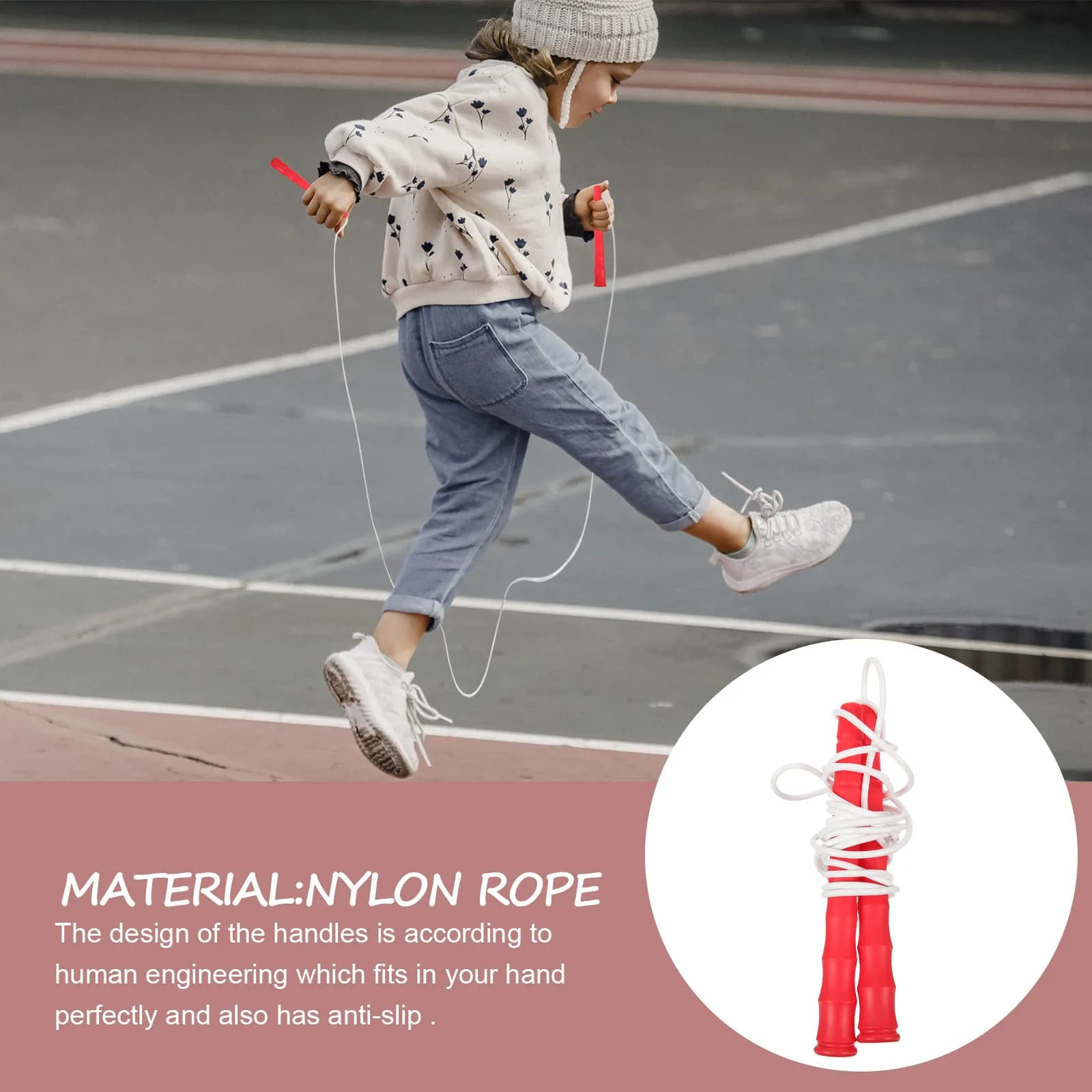 Jump Rope Outdoor Segmented Fitness Exercise Training Lightweight Portable Adjustable Anti-Slip Handle for Adults Teens Students