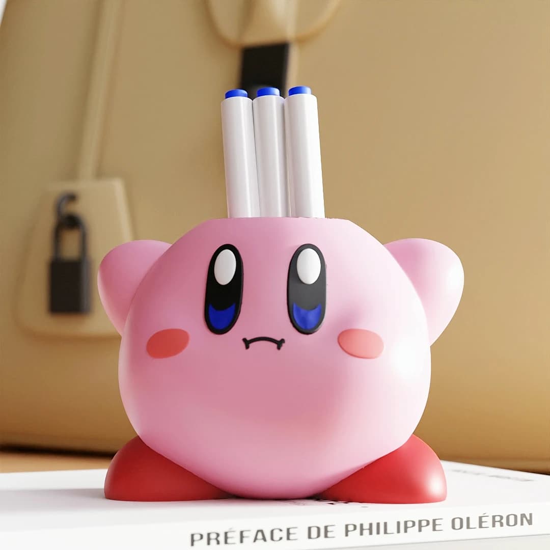 Ufficiale Kirby Star Allies Portapenne Organizzatore da scrivania Simpatico anime Storage Decor Scrivania da ufficio Giocattolo Regalo da collezione