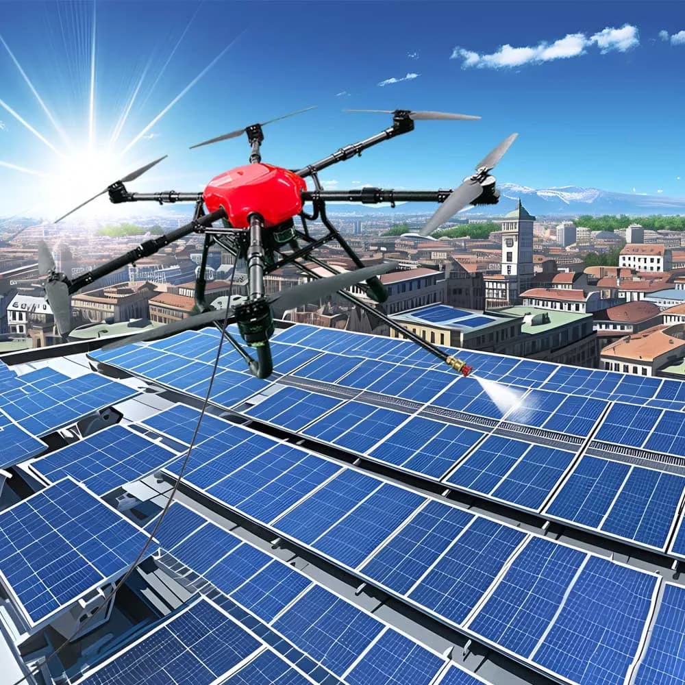 Drone Avanzato per la Pulizia di Pannelli Solari e Facciate 220V - Nuovo Modello per la Pulizia di Tetti e Finestre di Ville