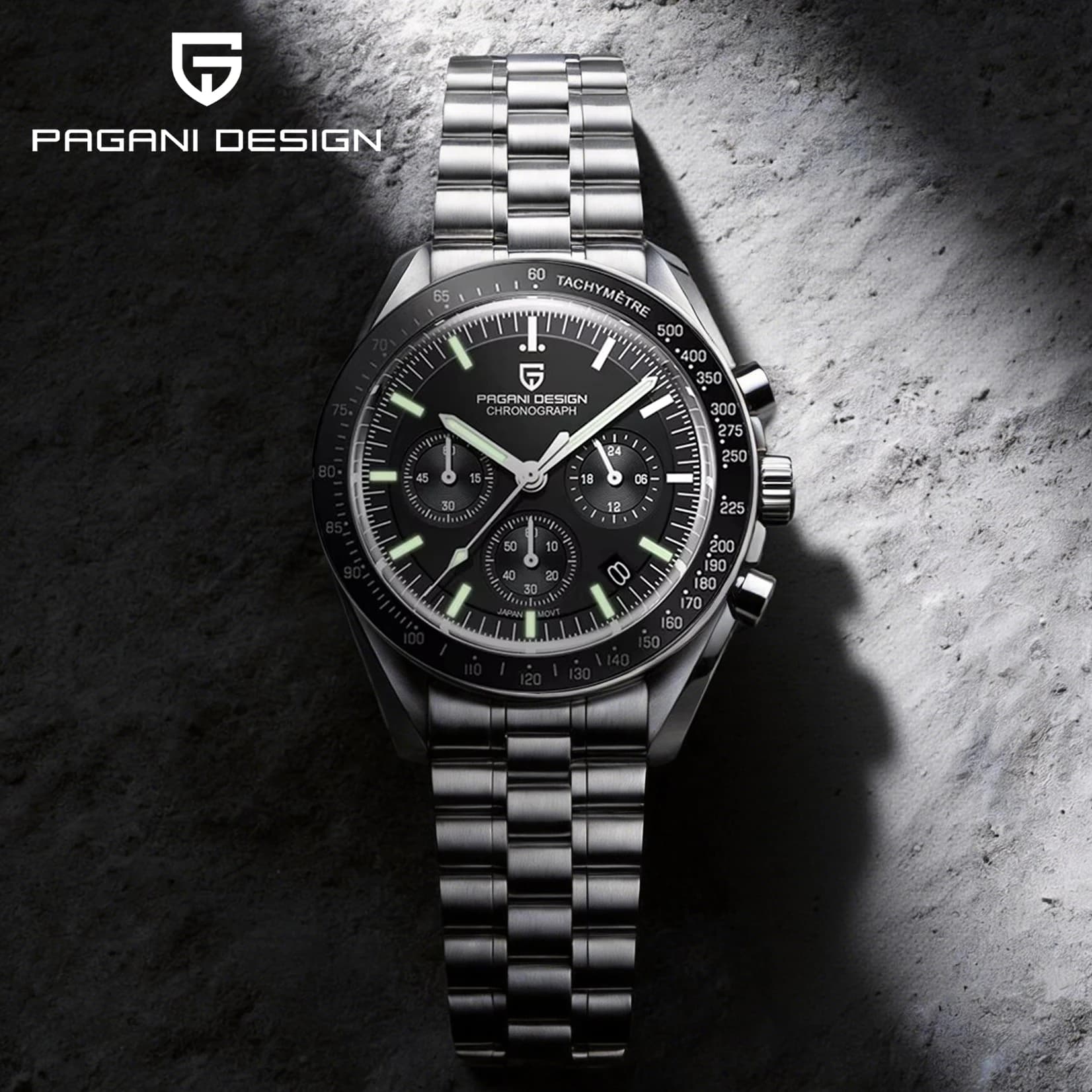 PAGANI DESIGN 2026 New Luxury Men's Watch, Quartz Clock with Automatic Date, Chronograph, AR Sapphire Glass