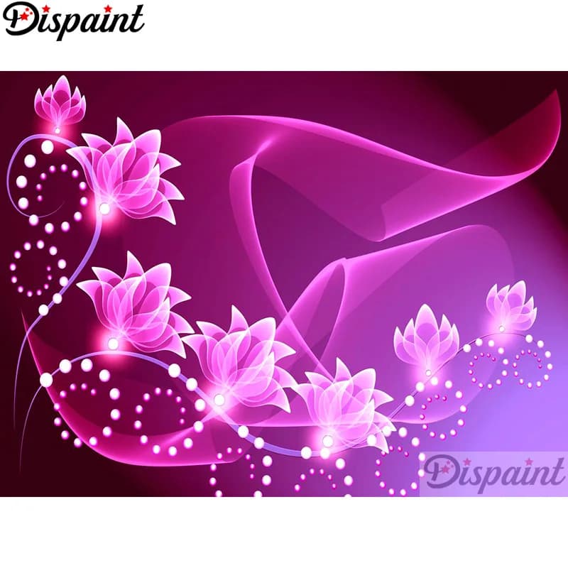Dispaint Full Square/Round Drill 5D DIY Diamond Painting "Pink flower" Embroidery Cross Stitch 3D Home Decor A11110