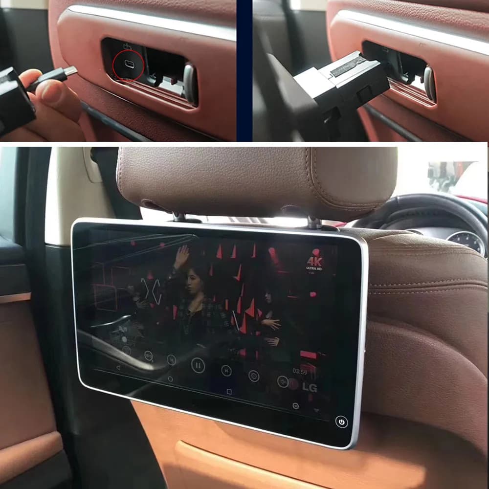 BacK TV Screen For BMW X5 G05 X6 G06 X7 G07 Rear Seat Entertainment System Headrest Android With Car Pillow Monitor Plug & Play