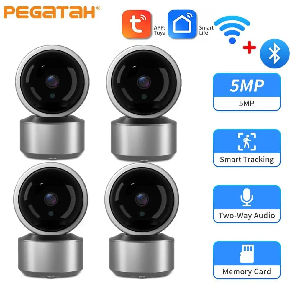 1-5PCS 5MP IP WiFi Camera Baby Monitor telecamera di sorveglianza interna telecamere IP Wireless telecamera di localizzazione automatica telecamera Audio Video bidirezionale