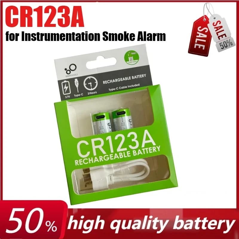 Batteria al litio di grande capacità CR123A da 3,7 V 500 mAh per la ricarica del telefono cellulare con allarme di fumo per strumentazione
