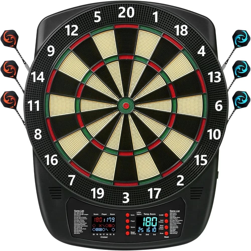 Bersaglio per freccette elettronico, set di freccette con punta morbida 40 giochi, 427 varianti Bersagli per freccette elettrici digitali con LED colorato, 6 freccette, 10