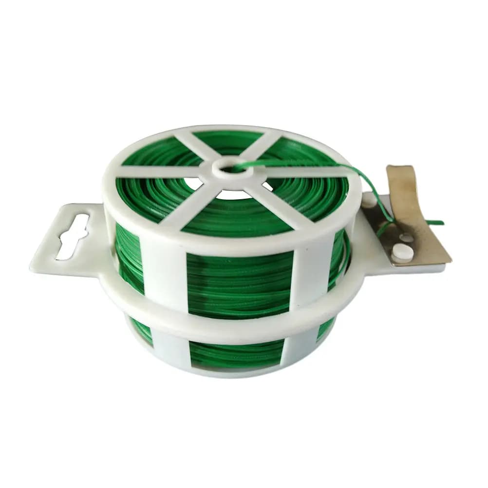 2Pcs Environmentally Friendly Garden Tie Wire Cable Reel Cutter Plastic Iron for Plant Bush Flower Binding Bonsai Growing Wire