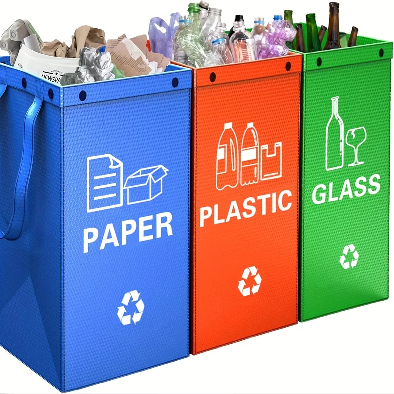 Three-In-One Easy-To-Clean Trash Sorting Bags for Hotels, Property Management, And Sanitation; Coated, Foldable Storage Bags