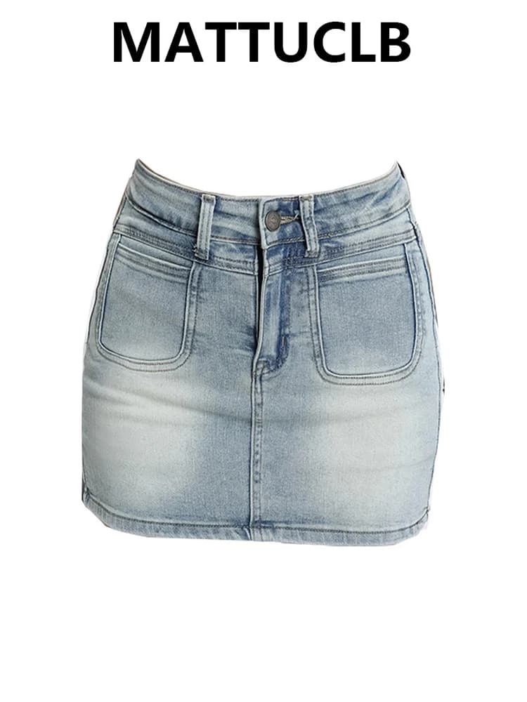 Women's Summer Denim Miniskirt Korean Style Years 2000, High Life, American Kpop Retro Y2k Harajuku E-girl Gyaru Coquette