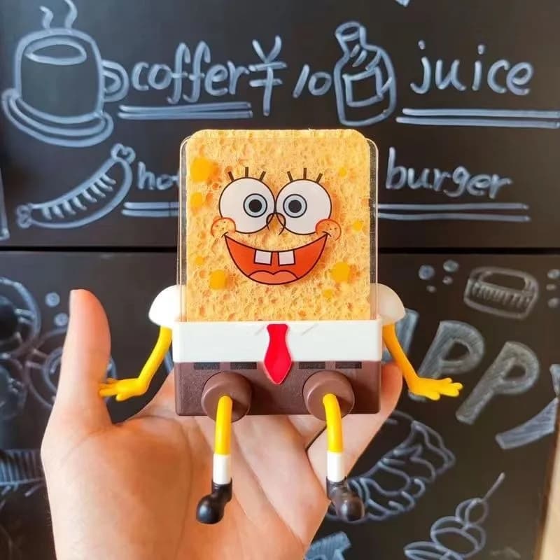 New 2026 Soul SpongeBob Door Kitchen Sponges with Sculptures and Organizer, Kawaii Decoration