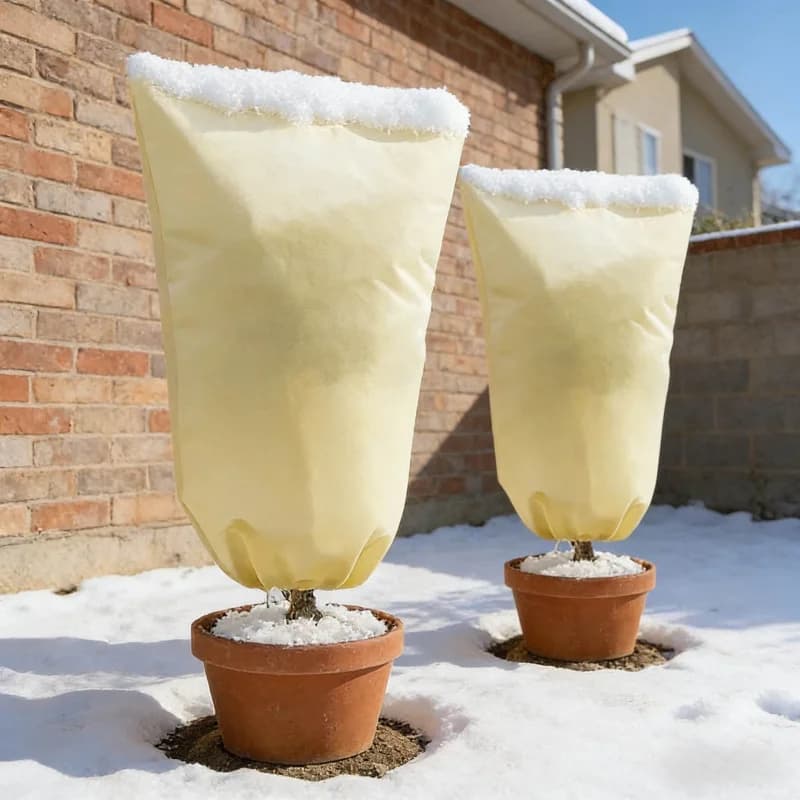 Copertura Invernale per Piante in Vaso da Esterno, Materiale PP Ispessito, Protezione dal Freddo, Accessorio per Giardinaggio