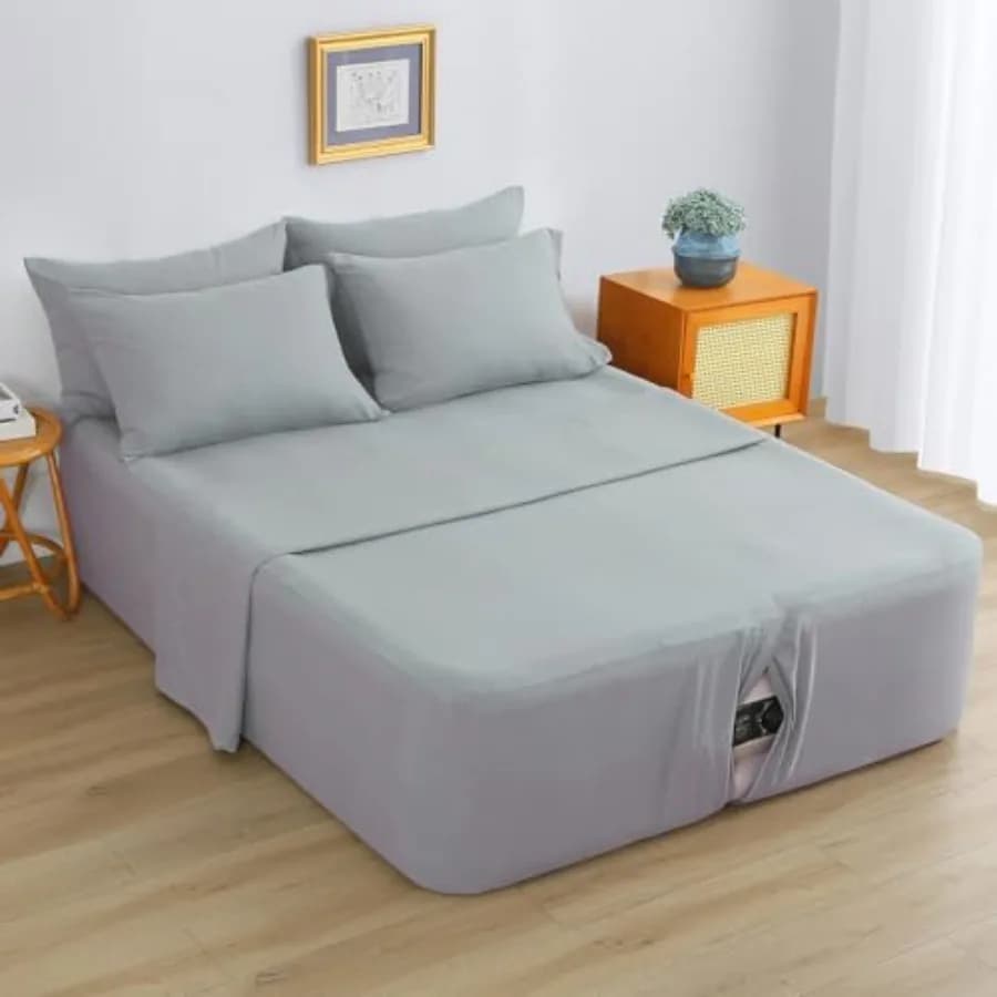 Set di lenzuola per materasso gonfiabile per letti ad aria da 16-24 pollici, lenzuolo con angoli profondi e apertura per gonfiaggio, morbido e traspirante, per