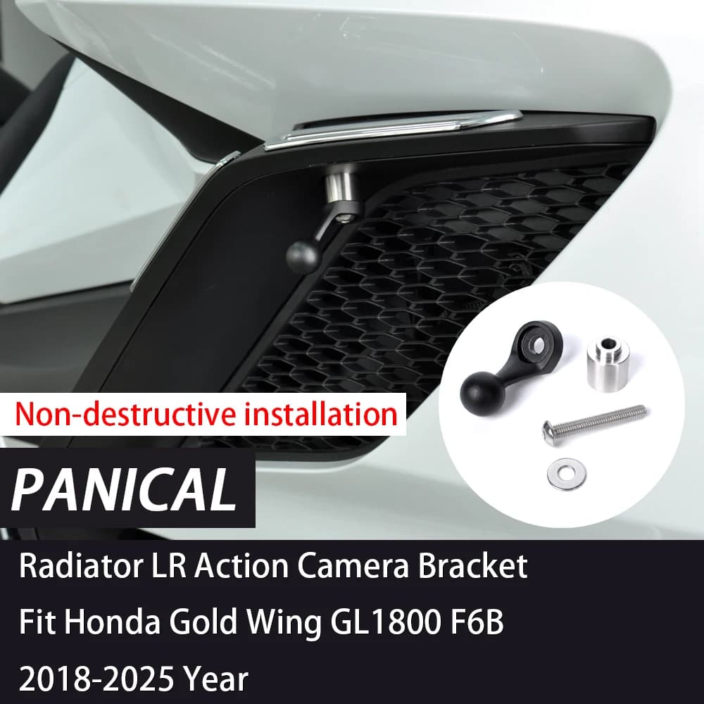 For Honda Gold Wing GL1800 GL1800B F6B 2018-2025 Kit Side Supports for 16mm Stainless Steel Action Camera for Position Panical LR Radiator