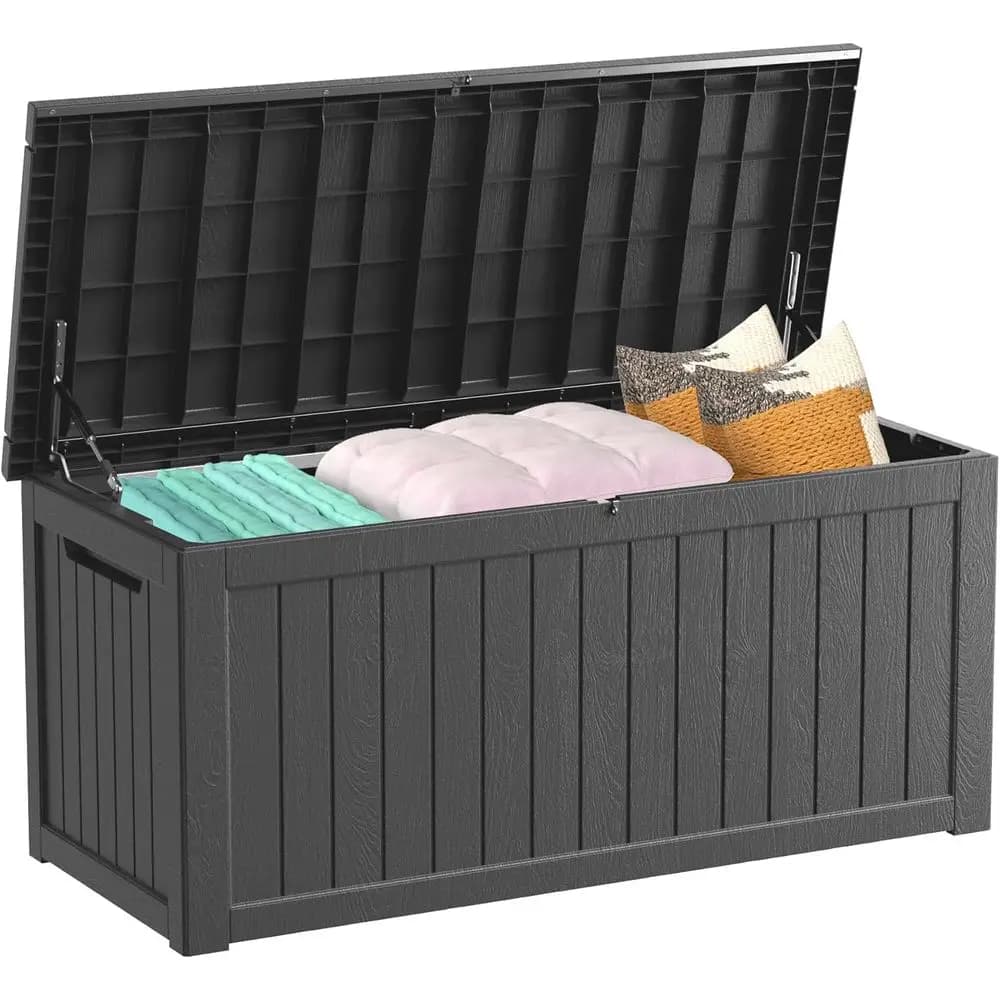 Contenitore da Esterno in Resina Impermeabile e Chiudibile a Chiave da 200 Galloni - Grande Box per Accessori Piscina, Cuscini, Attrezzi da Giardino