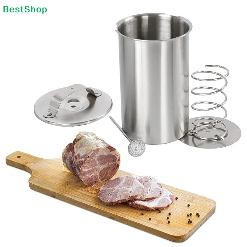 ♫ Pressa per Carne in Acciaio Inox con Termometro, Macchina per Prosciutto e Salsicce Fatte in Casa