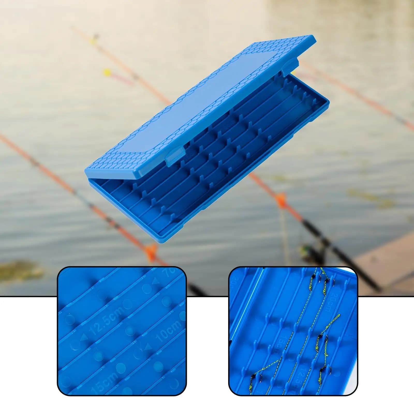 Carp Fishing Rig Box, Waterproof, Easy to Carry Line Hook Storage Case, Double Sided Tackle Box