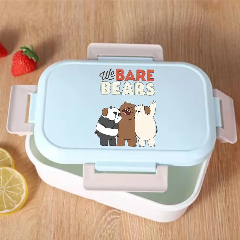 We Bare Bears Bento Lunch Box Contenitori per alimenti con stampa di cartoni animati, per bambini, ragazzi, ragazze, contenitori per alimenti per la scuola, regali di compleanno per bambini