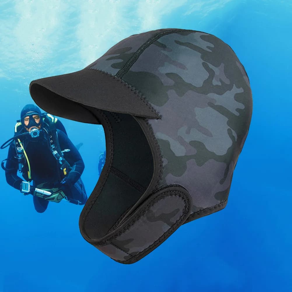 Cappello da snorkeling per adulti da 2 mm Cappello da nuoto invernale in neoprene per uomo caldo a prova di freddo per il surf all'aperto