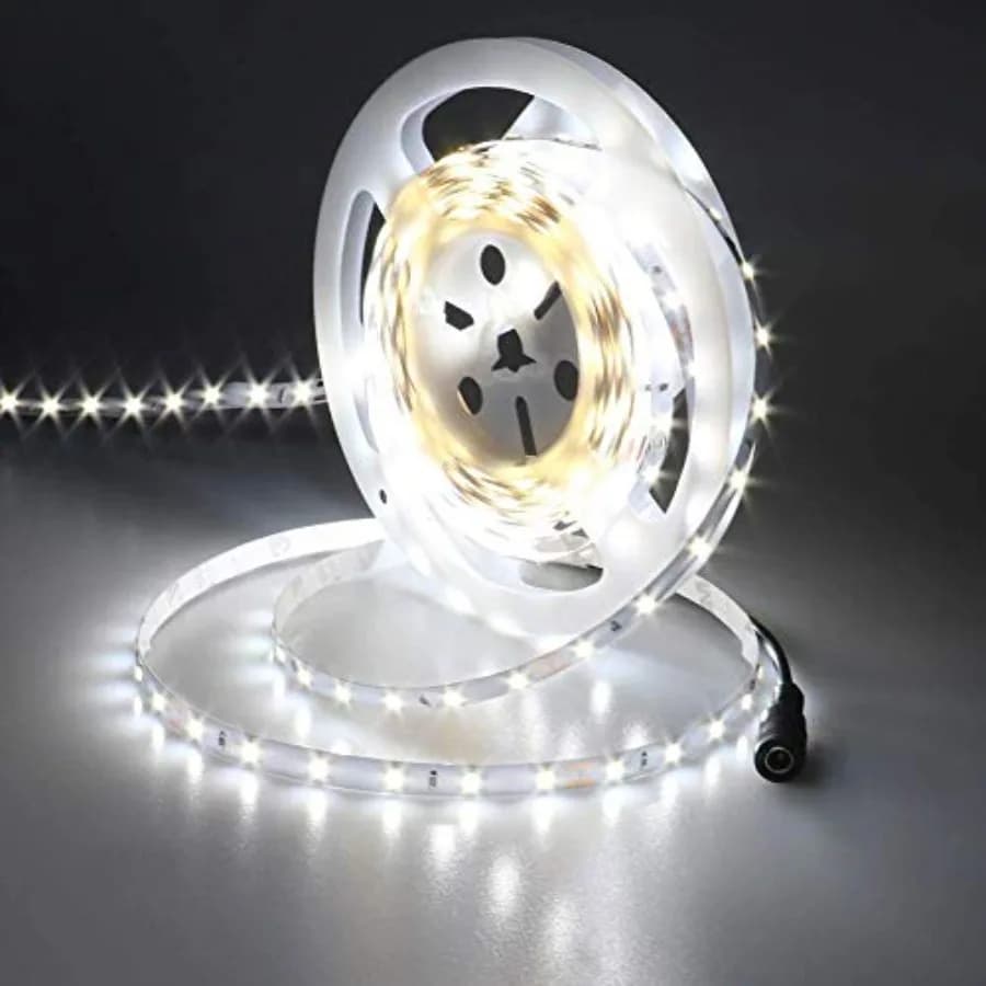 24V White LED Light Strip 4500lm Bright, UL Listed 2835 300LEDs 16.4ft 6000K Daylight Tape Lights, Flexible Dimmable Strips Lig