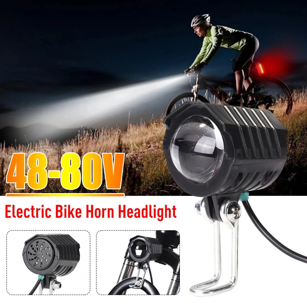 Electric Bike Headlamp Bell Bike Horn Waterproof Outdoor Cycling Accessories Bicycle Bell Front Lamp Riding Equipment