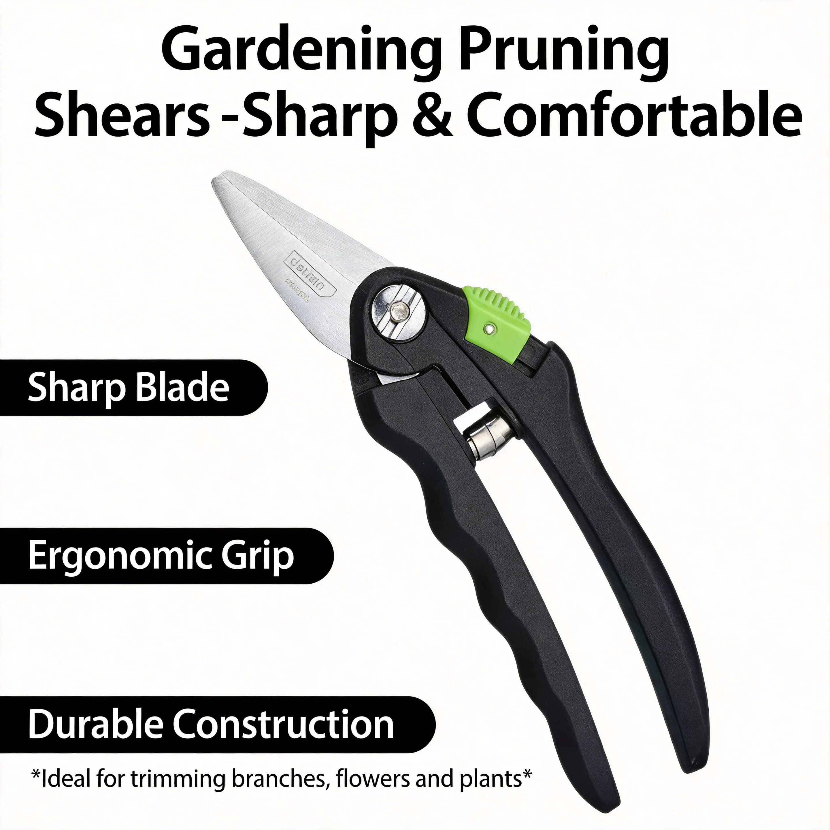 8 Inch Garden Potting Scissors - Stainless Steel Potting Tools, Ideal for Fruit Harvesting and Poultry Potting