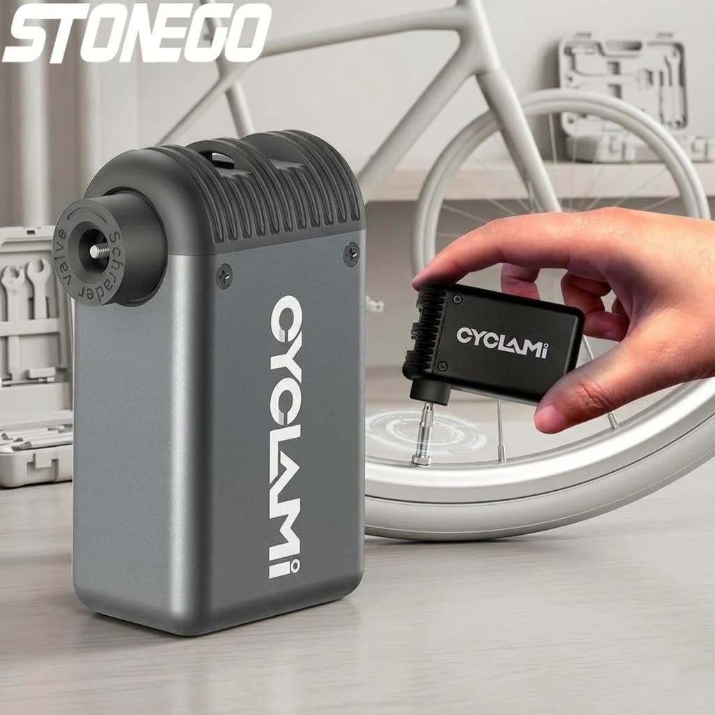 Pompa Elettrica Portatile per Bicicletta, Gonfiatore Mini ad Alta Pressione, Pompa d'Aria Compatta e Leggera per Ciclismo