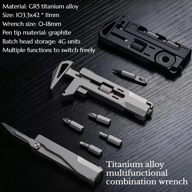 NEW Titanium Alloy Outdoor Multifunctional EDC Combination Tool Portable Camping Emergency Survival First Aid Tool