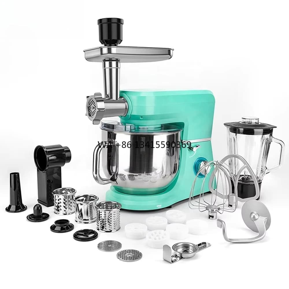 Impastatrice elettrica da 1500 W SUS304 Ciotola da 7 litri Elettrodomestico da cucina lavabile in lavastoviglie Impastatrice multifunzione 5 in 1 Elettrica