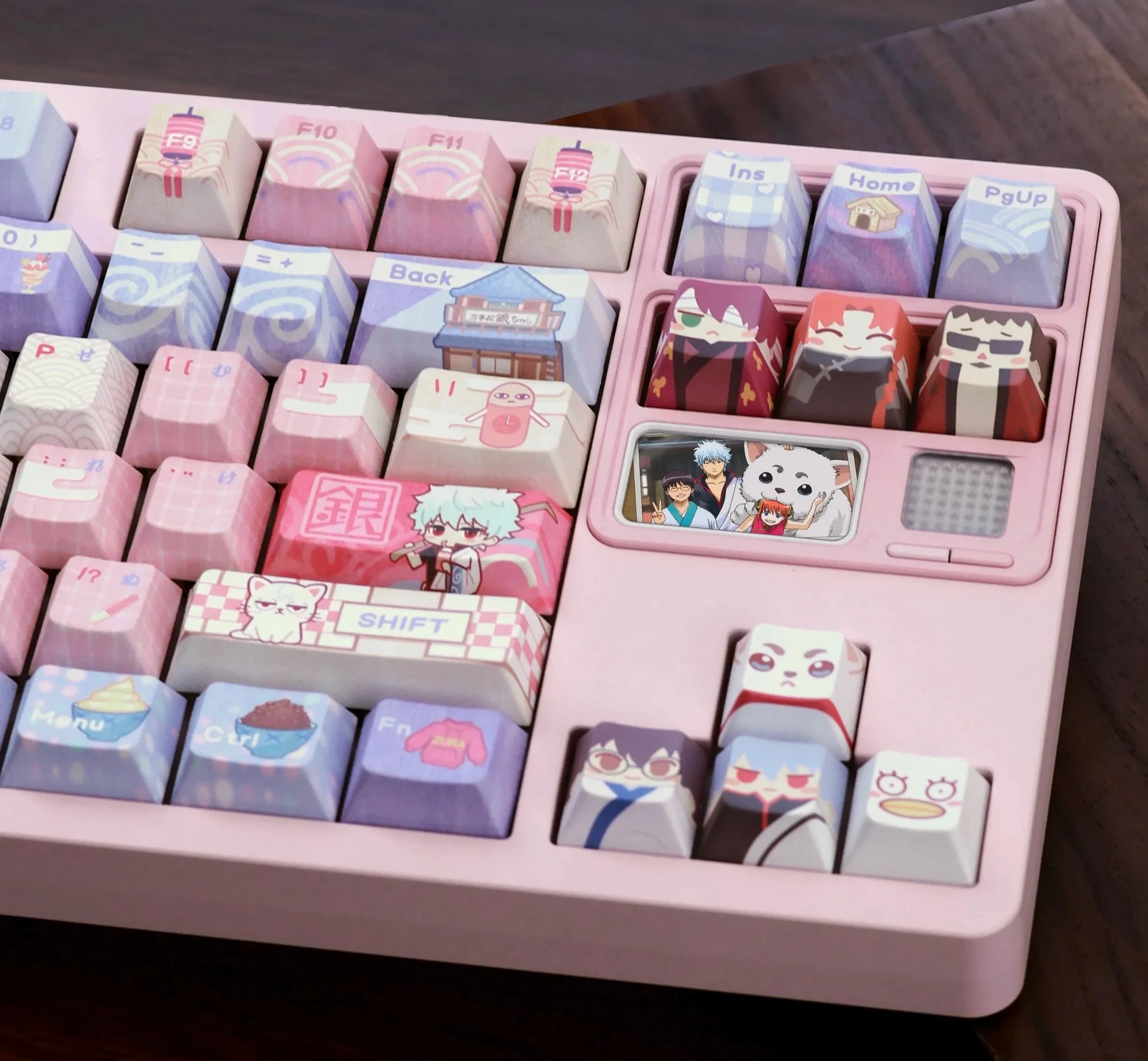 Set di 129 Tasti a Tema Gintama, Profilo CHERRY, in PBT con Stampa a Sublimazione, per Tastiere Meccaniche Made68, Mad68, Wooting 60