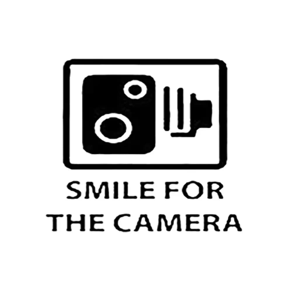 15 * 13.3cm Smile Lens Camera Design Window Bumper Motorcycle Accessories Decoration Vinyl Car Stickers