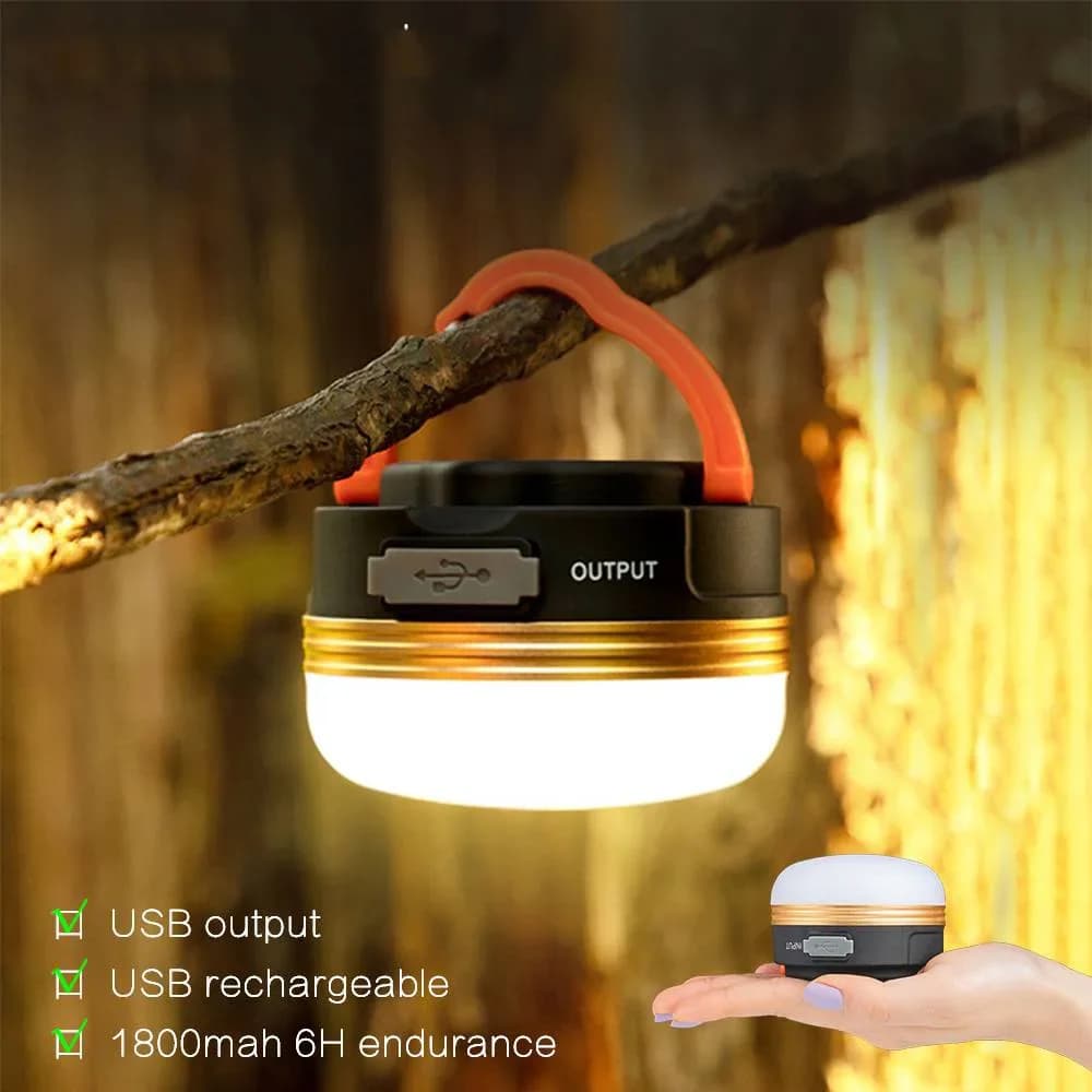 USB Rechargeable LED Camping Lantern Tents lamp 1800mAh Portable Camping Work Lights Outdoor Hiking Night Hanging lamp