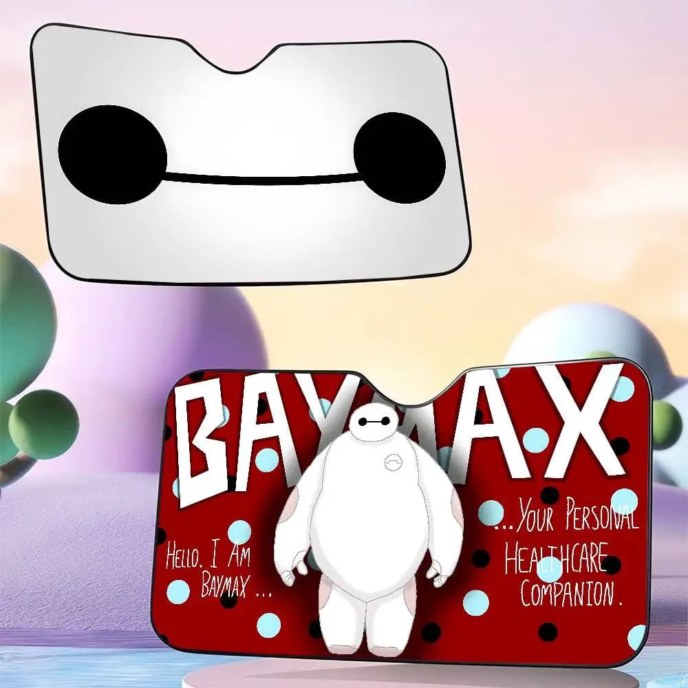 Parasole per Parabrezza Auto Baymax Anime Cartoon, Simpatico Parasole Anteriore per Auto 70x130cm, Riflettore di Calore