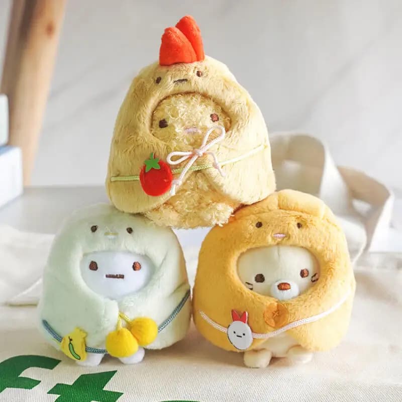 Sumikkogurashi Cloak Plush Keychain Kawaii Ebifurai No Shippo Plush Toy Cartoon Anime Peripherals Backpack Cute Decoration Gift