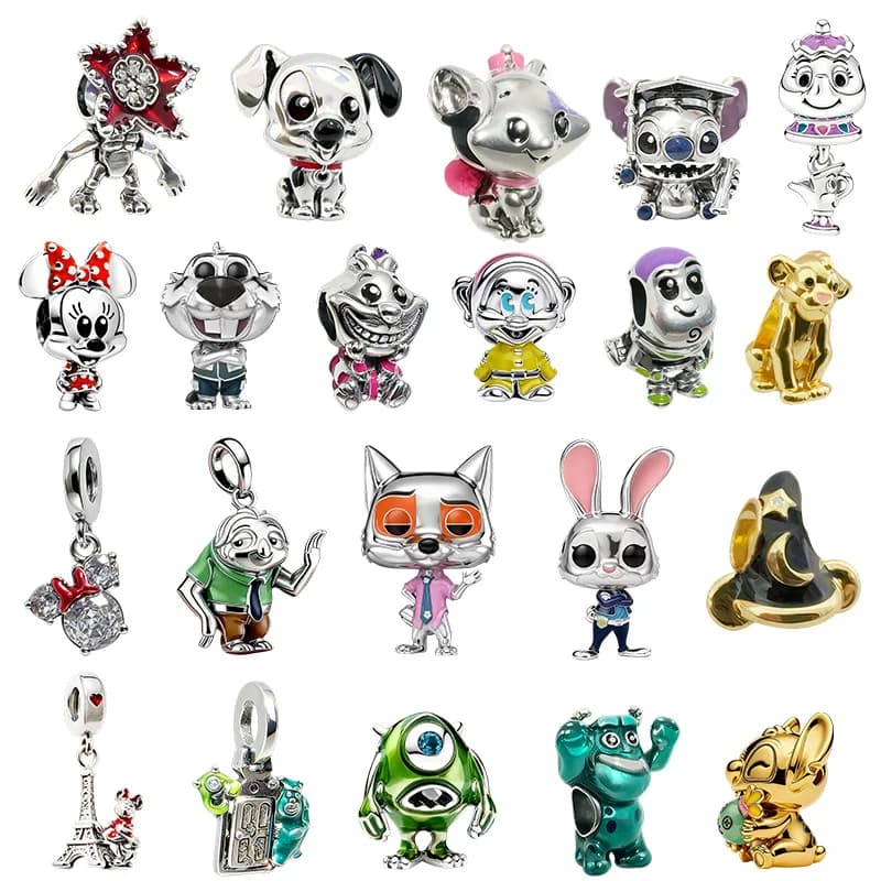 Ciondoli Originali Disney Zootopia Judy Hopps e Disney Zootopia Nick Wilde, Adatti per Braccialetti e Ciondoli, Gioielli da Donna, Idea Regalo.