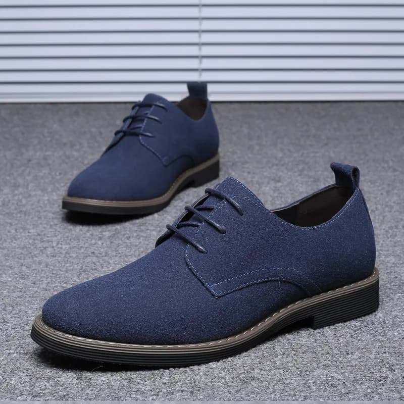Plus Size 38-48 Scarpe casual da uomo Scarpe in pelle scamosciata da uomo Stringate Scarpe oxford blu da uomo Appartamenti Scarpe eleganti traspiranti di lusso per uomo
